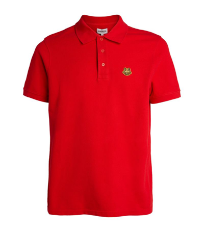 Shop Kenzo Tiger Crest Polo Shirt In Red