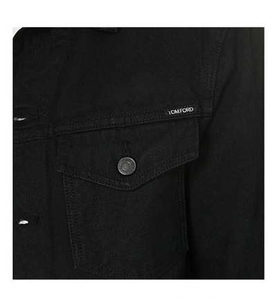 Shop Tom Ford Cotton Denim Jacket In Black