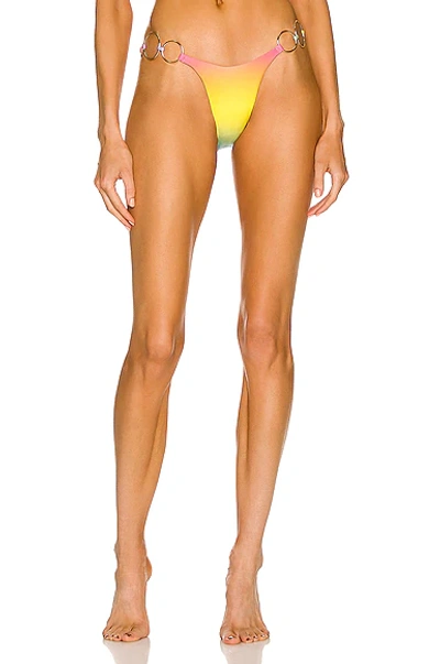 Shop Monica Hansen Beachwear Paradise City Bikini Bottom In Pastel Rainbow