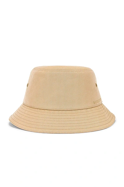 Shop Burberry Cotton Gabardine Bucket Hat In Honey