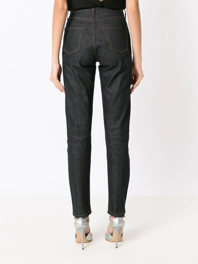 Shop Saint Laurent Slim-fit High-waisted Jeans In Blue