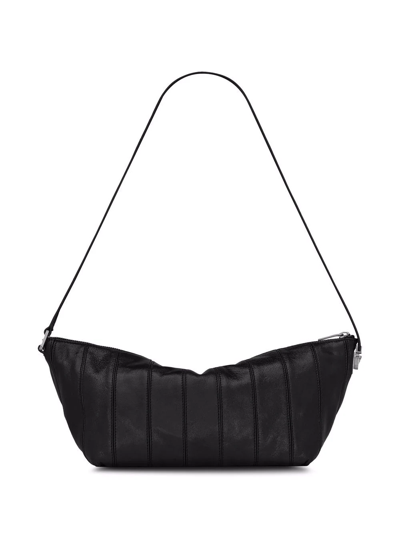 Shop Saint Laurent Tuc Striped Leather Messenger Bag In Black