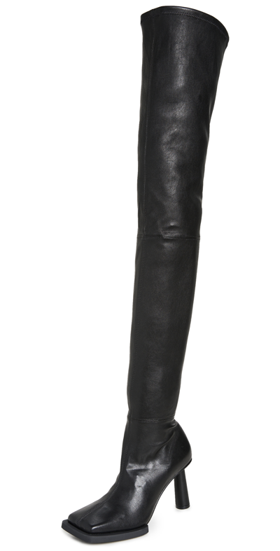 Shop Jacquemus Thigh-high Boots In Black