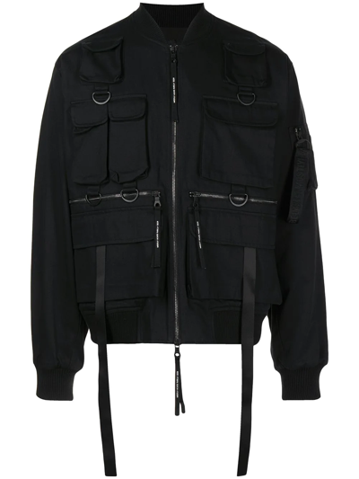 Shop Mostly Heard Rarely Seen Multiple-pocket Bomber Jacket In Black