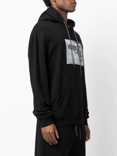 Mostly Heard Rarely Seen Graphic-print Jersey Hoodie In Black