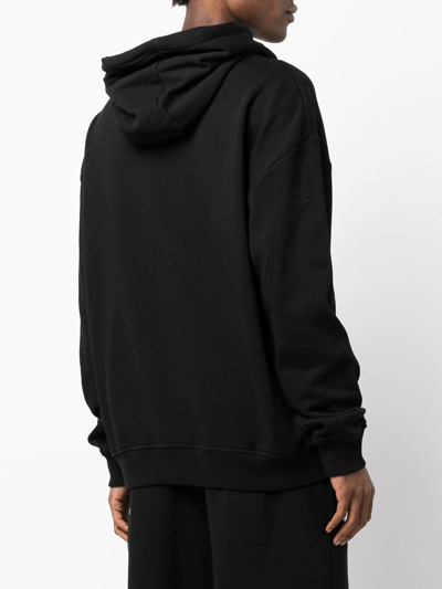 Shop Mostly Heard Rarely Seen Graphic-print Jersey Hoodie In Black