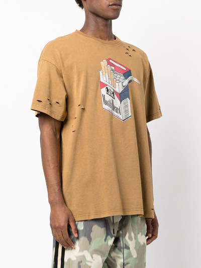Shop Mostly Heard Rarely Seen Graphic-print Cotton T-shirt In Brown