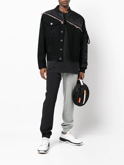 Mostly Heard Rarely Seen Patchwork Panelled Denim Jacket In Black