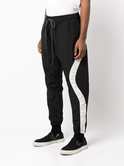 Mostly Heard Rarely Seen Wave Stripe-print Track Pants In Black