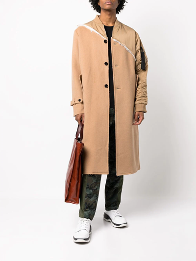 Mostly Heard Rarely Seen Panelled Single-breasted Coat In Brown