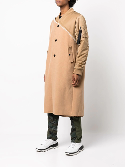 Mostly Heard Rarely Seen Panelled Single-breasted Coat In Brown