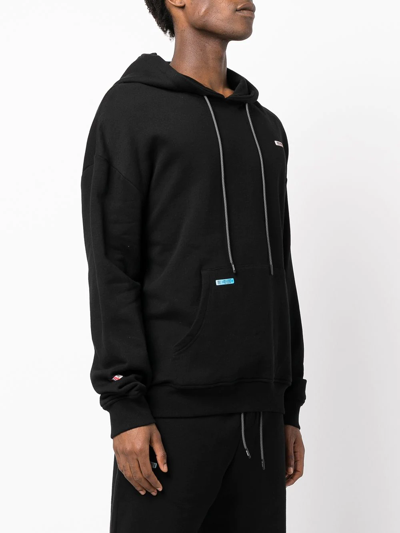 Shop Mostly Heard Rarely Seen Barcode Patch Jersey Hoodie In Black