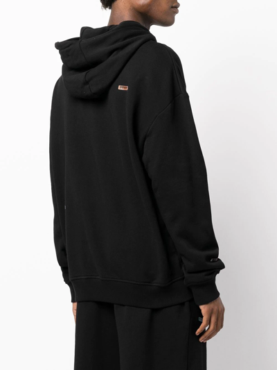 Shop Mostly Heard Rarely Seen Barcode Patch Jersey Hoodie In Black