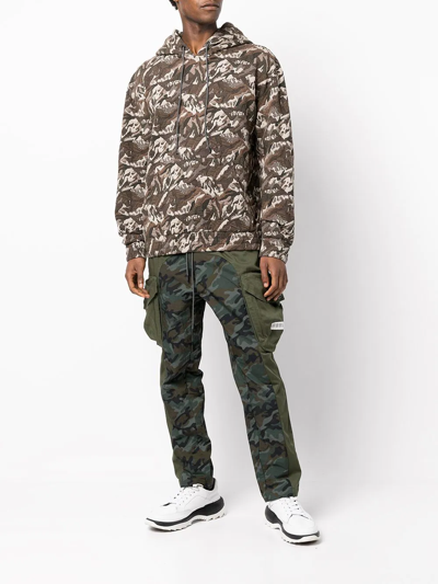 Mostly Heard Rarely Seen Camouflage Jacquard Stretch-cotton Hoodie In Green