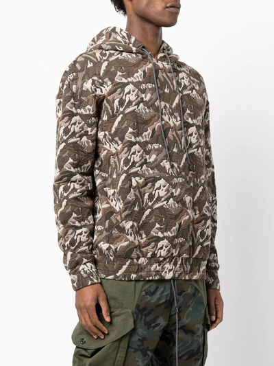Mostly Heard Rarely Seen Camouflage Jacquard Stretch-cotton Hoodie In Green