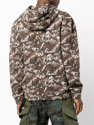 Shop Mostly Heard Rarely Seen Camouflage Jacquard Stretch-cotton Hoodie In Green