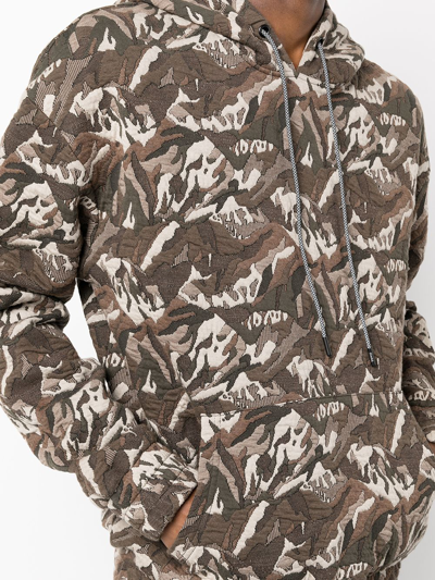 Mostly Heard Rarely Seen Camouflage Jacquard Stretch-cotton Hoodie In Green