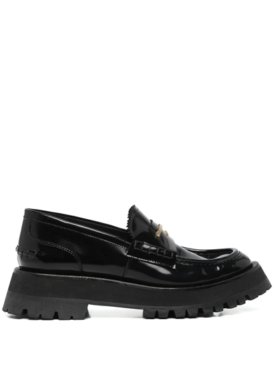 Shop Alexander Wang Carter Lug-sole Box Loafers In Black