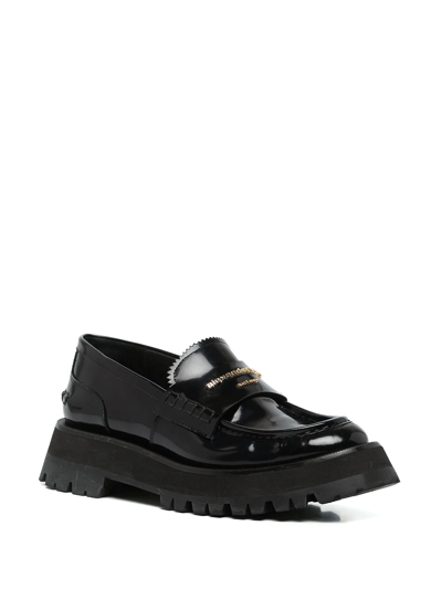 Shop Alexander Wang Carter Lug-sole Box Loafers In Black