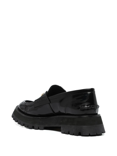 Alexander Wang Carter Logo Leather Loafer In Black