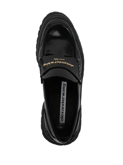 Alexander Wang Carter Logo Leather Loafer In Black
