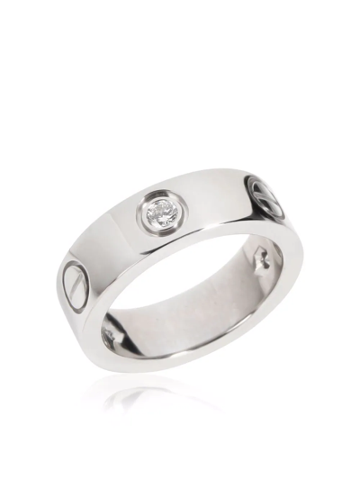 Pre-owned Cartier  18kt White Gold Love Diamond Ring In Silver