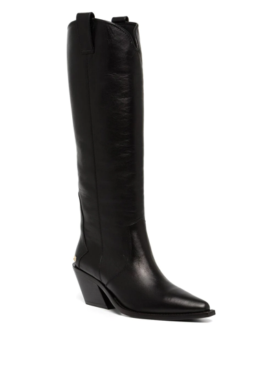 Shop Anine Bing Tania Knee-high Boots In Black