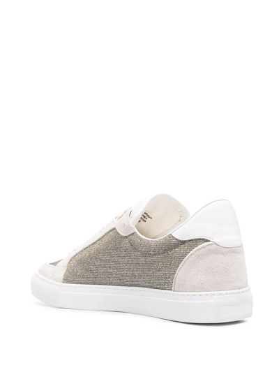 Zadig & Voltaire Zv1747 Glittery Suede-blend Trainers In Grey