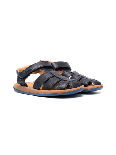 Shop Camper Strappy Leather Sandals In Blue