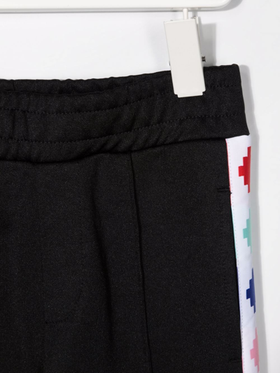 Shop Marcelo Burlon County Of Milan Cross Logo-tape Track Pants In Black