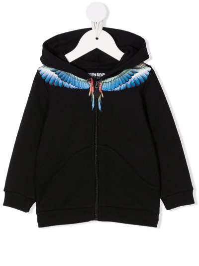 Shop Marcelo Burlon County Of Milan Wings-print Hoodie In Black