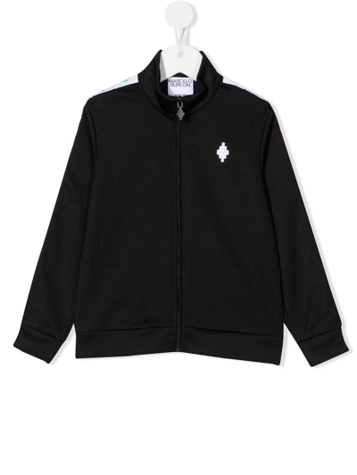 Shop Marcelo Burlon County Of Milan Cross Embroidered Track Jacket In Black