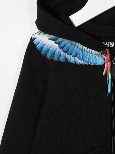 Shop Marcelo Burlon County Of Milan Wings-print Hoodie In Black