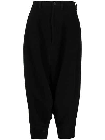 Shop Julius Drop-crotch Trousers In Black