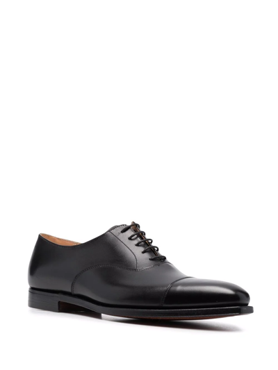 Shop Crockett & Jones Lace-up Leather Derby Shoes In Black
