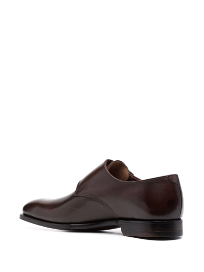 Shop Crockett & Jones Leather Monk Shoes In Brown