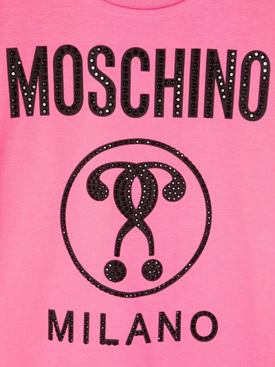 Shop Moschino Logo-print T-shirt Dress In Pink