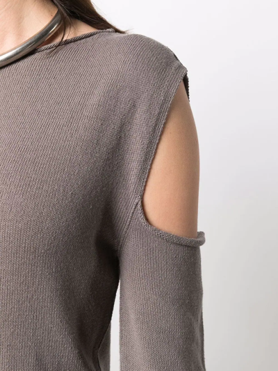 Rick Owens Lido Cape Virgin Wool Maxi Dress In Grey