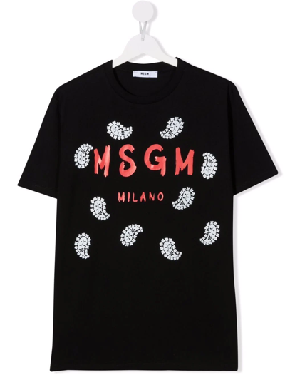 Shop Msgm Teen Logo-print T-shirt In Black