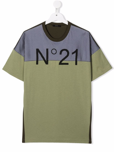 Shop N°21 Teen Logo-print T-shirt In Green