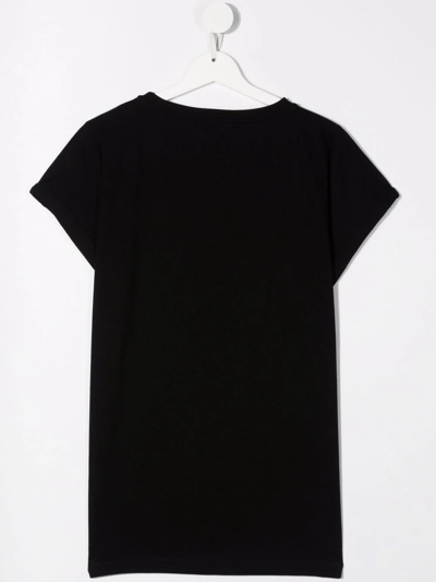 Shop Balmain Teen Logo Crew-neck T-shirt In Black