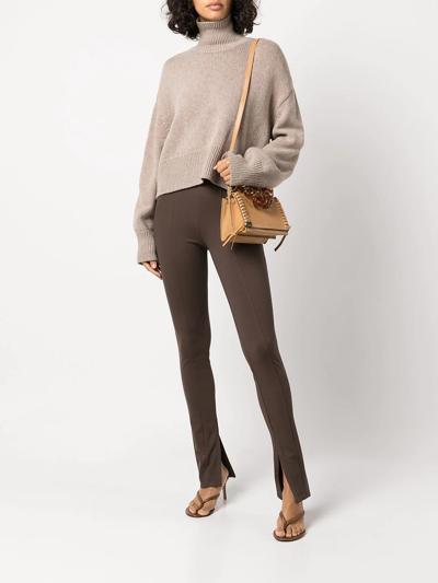 Shop Anine Bing Max High-waisted Leggings In Brown