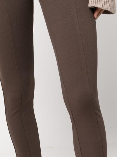 Shop Anine Bing Max High-waisted Leggings In Brown