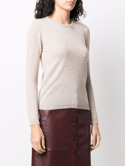 Shop Liska Knitted Merino-cashmere Jumper In Neutrals
