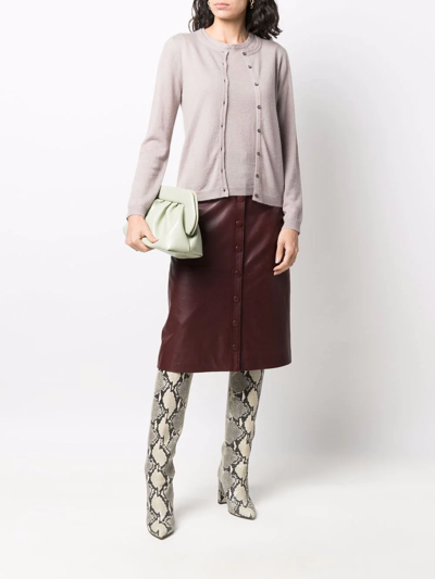 Liska Double-layer Merino-cashmere Cardigan In Neutrals