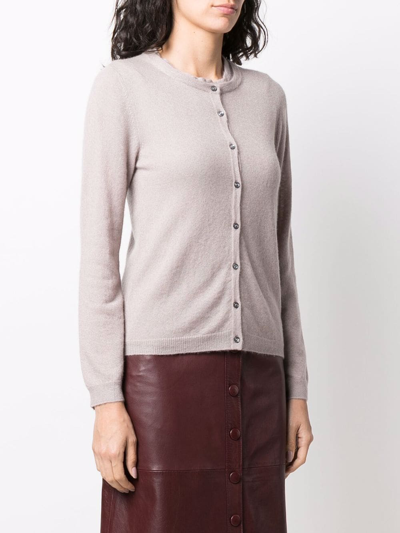 Liska Double-layer Merino-cashmere Cardigan In Neutrals
