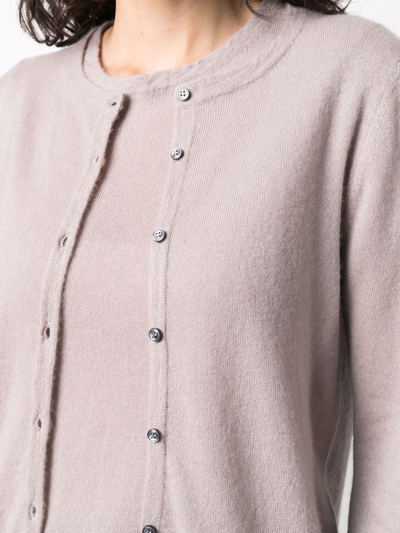 Shop Liska Double-layer Merino-cashmere Cardigan In Neutrals