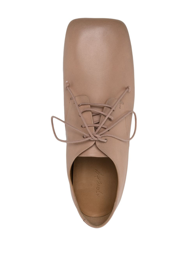 Shop Marsèll Square-toe Lace-up Shoes In Neutrals