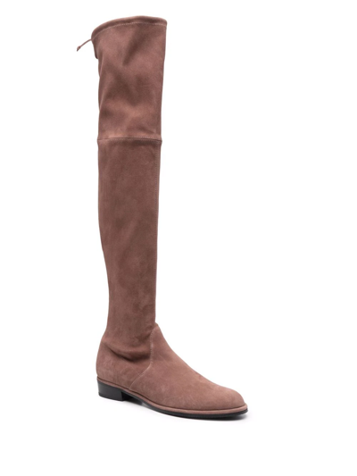 Stuart Weitzman Thigh-high Fitted Boots In Brown