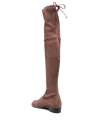 Stuart Weitzman Thigh-high Fitted Boots In Brown